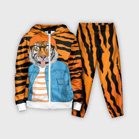 Детский костюм 3D с принтом Тигр фурри на стиле в Курске,  |  | Тематика изображения на принте: furry | tiger | восточный тигр | год тигра | кошка | лоу поли | тигр | тигренок | хищник