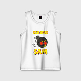Детская майка хлопок с принтом Serious Sam Bomb Logo в Курске,  |  | bomb | serious sam | бомба | динамит | крутой сэм | сем | сериос сем | сериос сэм | сириус сэм | сэм