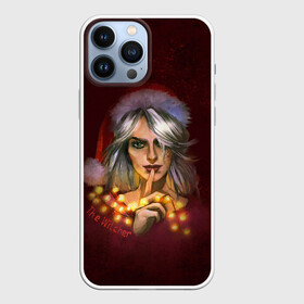 Чехол для iPhone 13 Pro Max с принтом Цирилла The Witcher в Курске,  |  | Тематика изображения на принте: девушка | надпись | огоньки | персонаж | шапка