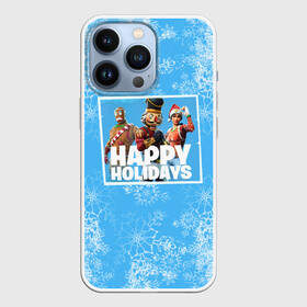 Чехол для iPhone 13 Pro с принтом Happy holidays Fortnite в Курске,  |  | игра | персонажи | снег | снежинки | фото