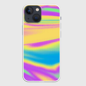 Чехол для iPhone 13 mini с принтом Holographic Neon Waves в Курске,  |  | abstract | gradient | holographic | neon | neon stripes | rainbow | stripes | vaporwave | wave | абстрактный узор | абстракция | волны | голографические | градиент | краски | красочный | линии | неоновые полосы | полосы | радужный