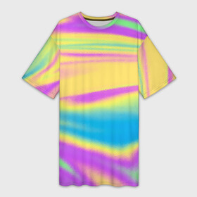 Платье-футболка 3D с принтом Holographic Neon Waves в Курске,  |  | Тематика изображения на принте: abstract | gradient | holographic | neon | neon stripes | rainbow | stripes | vaporwave | wave | абстрактный узор | абстракция | волны | голографические | градиент | краски | красочный | линии | неоновые полосы | полосы | радужный
