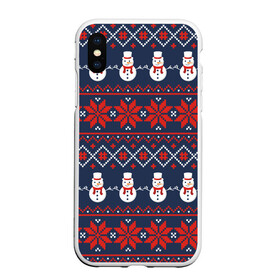 Чехол для iPhone XS Max матовый с принтом Christmas Background в Курске, Силикон | Область печати: задняя сторона чехла, без боковых панелей | background | christmas | holiday | knitted pattern | new year | pattern | snowman | вязаный узор | новый год | праздник | рождество | снеговик | узор | фон