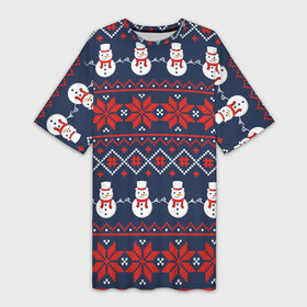 Платье-футболка 3D с принтом Christmas Background в Курске,  |  | background | christmas | holiday | knitted pattern | new year | pattern | snowman | вязаный узор | новый год | праздник | рождество | снеговик | узор | фон