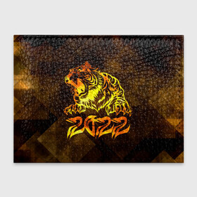 Обложка для студенческого билета с принтом Хищник Тигр 2022 в Курске, натуральная кожа | Размер: 11*8 см; Печать на всей внешней стороне | Тематика изображения на принте: 2022 | tiger | восточный тигр | год тигра | кошка | тигр | тигренок | хищник