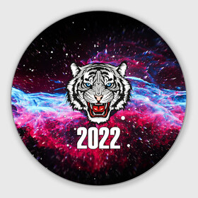 Круглый коврик для мышки с принтом ЧЁРНЫЙ ТИГР НОВЫЙ ГОД 2022   GRAY TIGER NEW YEAR в Курске, резина и полиэстер | круглая форма, изображение наносится на всю лицевую часть | 2022 | beast | merry christmas | new year | red bow | santa hat | snow | tiger | winter | winter is coming | year of the tiger | год тигра | дед мороз | животные | звери | зверь | зима | зима 2022 | зима близко | новог | новогодни