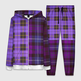 Женский костюм 3D с принтом Purple Checkered в Курске,  |  | в клетку | клеточка | клетчатая фиолетовая | клетчатые вещи | рубашка в клетку | тартан | фиолетовая клетка | фиолетовые квадраты | шотландская клетка