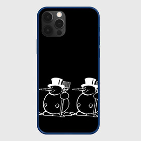 Чехол для iPhone 12 Pro Max с принтом Снеговик на черном фоне в Курске, Силикон |  | snowman | зима | минимализм | новый год | снеговик