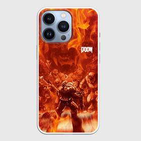 Чехол для iPhone 13 Pro с принтом Hell Monster vs Doom в Курске,  |  | demons | devil | doom | doom eternal | doom slayer | doomguy | hell | slayer | ад | демон | демоны | дум | дум гай | думгай | солдат рока