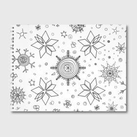 Альбом для рисования с принтом Паттерн из простых чёрных снежинок в Курске, 100% бумага
 | матовая бумага, плотность 200 мг. | бесшовный | графика | зима | зимний | зимний паттерн | карандашом | паттерн | простые снежинки | снег | снегопад | снежинка | снежинки | чёрные снежинки | чёрный карандаж
