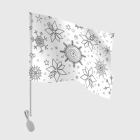 Флаг для автомобиля с принтом Паттерн из простых чёрных снежинок в Курске, 100% полиэстер | Размер: 30*21 см | бесшовный | графика | зима | зимний | зимний паттерн | карандашом | паттерн | простые снежинки | снег | снегопад | снежинка | снежинки | чёрные снежинки | чёрный карандаж