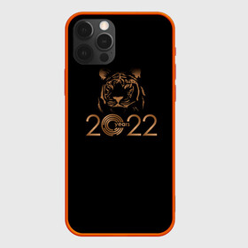 Чехол для iPhone 12 Pro с принтом 2022 Tiger Bronze Theme в Курске, силикон | область печати: задняя сторона чехла, без боковых панелей | 2022 | год тигра | нг | новый год | подарки на новый год | праздник | рождество | тигр