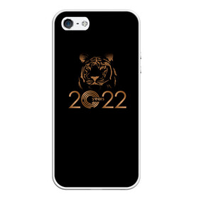 Чехол для iPhone 5/5S матовый с принтом 2022 Tiger Bronze Theme в Курске, Силикон | Область печати: задняя сторона чехла, без боковых панелей | 2022 | год тигра | нг | новый год | подарки на новый год | праздник | рождество | тигр
