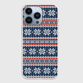 Чехол для iPhone 13 Pro с принтом Knitted Christmas Pattern в Курске,  |  | christmas | holiday | knitted pattern | new year | pattern | snowflakes | texture | вязаный узор | новый год | праздник | рождество | снежинки | текстура | узор