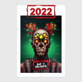 Магнитный плакат 2Х3 с принтом Cyberpunk 2022 Heppy New Year в Курске, Полимерный материал с магнитным слоем | 6 деталей размером 9*9 см | 2022 | cyberpunk | cyberpunk 2077 | new year | зима | новый год 2022 | праздник