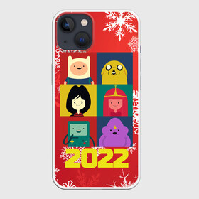 Чехол для iPhone 13 с принтом Новогоднее Время Приключений 2022 в Курске,  |  | 2022 | adventure time | new year | время приключений | зима | праздник