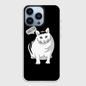 Чехол для iPhone 13 Pro с принтом КОТ БЕНДЕР (МЕМ) в Курске,  |  | Тематика изображения на принте: bender | cat | meme | memes | meow | бендер | кот | кошка | мем | мемы | мяй | толстый