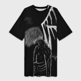Платье-футболка 3D с принтом Dead Ghoul в Курске,  |  | 10007 | anime | dead ghoul | dead inside | depression | dota | drain | zxc | zxcursed | альт | аниме | дед инсайд | дэд инсайд | курсед | токийский гуль