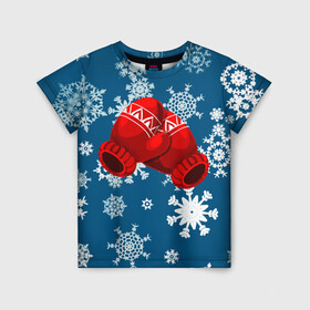 Детская футболка 3D с принтом ЗИНИИ ПЕРЧАТКИ ОТ ХОЛОДА в Курске, 100% гипоаллергенный полиэфир | прямой крой, круглый вырез горловины, длина до линии бедер, чуть спущенное плечо, ткань немного тянется | blue | cold | from | gloves | ice | new | red | snow | snowflakes | winter | year | год | зима | зинии | красный | лед | новый | от | перчатки | синий | снег | снежинки | холод | холода