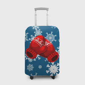 Чехол для чемодана 3D с принтом ЗИНИИ ПЕРЧАТКИ ОТ ХОЛОДА в Курске, 86% полиэфир, 14% спандекс | двустороннее нанесение принта, прорези для ручек и колес | blue | cold | from | gloves | ice | new | red | snow | snowflakes | winter | year | год | зима | зинии | красный | лед | новый | от | перчатки | синий | снег | снежинки | холод | холода