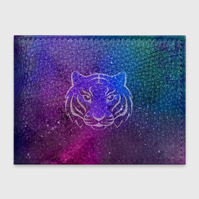 Обложка для студенческого билета с принтом Космический тигр COSMO в Курске, натуральная кожа | Размер: 11*8 см; Печать на всей внешней стороне | tiger | восточный тигр | год тигра | космический | космос | кошка | тигр | тигренок | хищник