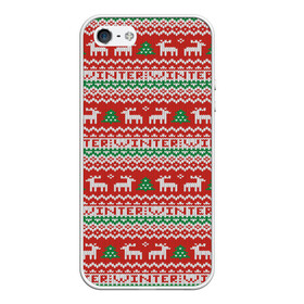 Чехол для iPhone 5/5S матовый с принтом Deer Christmas Pattern в Курске, Силикон | Область печати: задняя сторона чехла, без боковых панелей | background | christmas | christmas pattern | deer | herringbone | holiday | knitted pattern | new year | pattern | texture | tree | вязаный узор | елка | елочка | новогодний узор | новый год | олени | паттерн | праздник | рождество | текстура | узор | фон