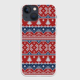 Чехол для iPhone 13 mini с принтом New Year Pattern в Курске,  |  | background | christmas | christmas pattern | herringbone | holiday | knitted pattern | new year | pattern | snowflakes | texture | tree | вязаный узор | елка | елочка | новогодний узор | новый год | паттерн | праздник | рождество | снежинки | текстура | у