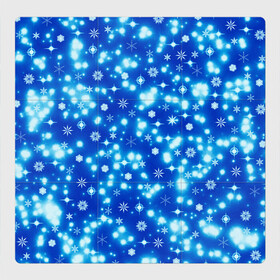 Магнитный плакат 3Х3 с принтом Сверкающие снежинки в Курске, Полимерный материал с магнитным слоем | 9 деталей размером 9*9 см | Тематика изображения на принте: blue | christmas | cold | ice | new year | snow | snowflakes | stars | winter | блеск | звезды | зима | зимний орнамент | иней | космические снежинки | кристаллы | лед | мороз | новогодний узор | новый год | подарок | рождество