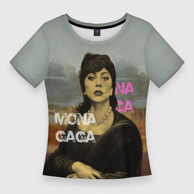 Женская футболка 3D Slim с принтом Mona Gaga в Курске,  |  | бюст | девушка | картинка | портрет | фон