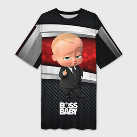 Платье-футболка 3D с принтом BOSS 3D BLACK  RED в Курске,  |  | baby | boss | boss baby | босс | босс молокосос | маленький босс | малыш | мальчик | молокосос | ребенок