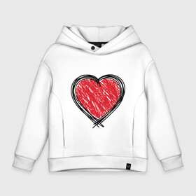 Детское худи Oversize хлопок с принтом Doodle Heart в Курске, френч-терри — 70% хлопок, 30% полиэстер. Мягкий теплый начес внутри —100% хлопок | боковые карманы, эластичные манжеты и нижняя кромка, капюшон на магнитной кнопке | Тематика изображения на принте: граффити | карандаш | любовь | набросок | рисунок | сердце | эских