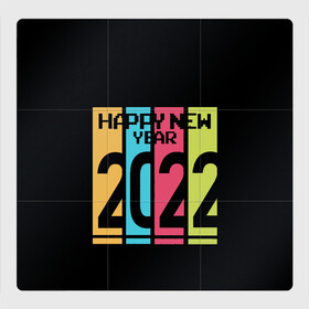 Магнитный плакат 3Х3 с принтом Просто и со вкусом 2022 новый год в Курске, Полимерный материал с магнитным слоем | 9 деталей размером 9*9 см | Тематика изображения на принте: new year | tiger | год тигра | новый год | праздник | с новым годом | тигр