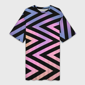 Платье-футболка 3D с принтом HOLO ZIGWAVE  ГОЛОГРАФИЧЕСКИЙ ЗИГЗАГ в Курске,  |  | abstract | holo | stripes | zigzag | абстракция | голографический | зигзаг