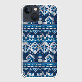 Чехол для iPhone 13 mini с принтом Christmas Pattern в Курске,  |  | Тематика изображения на принте: background | christmas | deer | holiday | house | knitted pattern | new year | pattern | snow | snowflakes | snowman | texture | winter | вязаный узор | домик | зима | новый год | олени | праздник | рождество | снег | снеговик | снежинки | текстура | узор