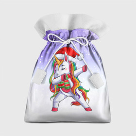 Подарочный 3D мешок с принтом Xmas Unicorn Dabbing   Рождественский Единорог Даб в Курске, 100% полиэстер | Размер: 29*39 см | christmas | dabbing | santa | unicorn | даббинг | дед мороз | единорог | зима | новый год | радуга | радужный | рождество | санта | снег | снежинка | юникорн