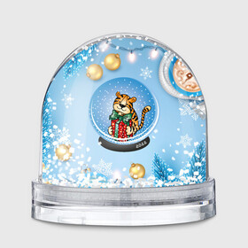 Игрушка Снежный шар с принтом Тигренок в новогоднем шаре в Курске, Пластик | Изображение внутри шара печатается на глянцевой фотобумаге с двух сторон | 2022 | год тигра | новый год | новый год 2022 | символ года | тигр | тигренок | тигрица | тигры