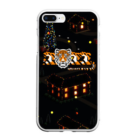 Чехол для iPhone 7Plus/8 Plus матовый с принтом Ночной новогодний город 2022 год тигра в Курске, Силикон | Область печати: задняя сторона чехла, без боковых панелей | Тематика изображения на принте: 2022 | год тигра | новый год | новый год 2022 | символ года | тигр | тигренок | тигрица | тигры