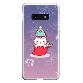 Чехол для Samsung S10E с принтом Happy New Year 2022. Сat 1 в Курске, Силикон | Область печати: задняя сторона чехла, без боковых панелей | Тематика изображения на принте: 2022 | 22 | cat | happy new year | holiday | new year | гирлянда | кот | котенок | новый год | праздник | рождество