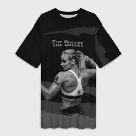 Платье-футболка 3D с принтом Валентина The Bullet в Курске,  |  | bullet | девушка | надпись | прозвище | руки | спина | шевченко