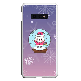 Чехол для Samsung S10E с принтом Happy New Year 2022. Сat 3 в Курске, Силикон | Область печати: задняя сторона чехла, без боковых панелей | Тематика изображения на принте: 2022 | 22 | ball | cat | happy new year | holiday | new year | гирлянда | кот | котенок | новый год | праздник | рождество | шар