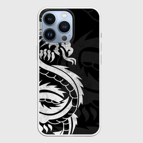 Чехол для iPhone 13 Pro с принтом ЯПОНСКИЙ БЕЛЫЙ ДРАКОН | JAPAN WHITE DRAGON в Курске,  |  | china | dragon | japan | neon | texture | tokyo | драконы | китай | мифология | неон | неоновые драконы | текстура | токийский дракон | токио | япония