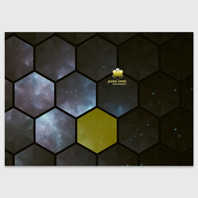 Поздравительная открытка с принтом JWST space cell theme в Курске, 100% бумага | плотность бумаги 280 г/м2, матовая, на обратной стороне линовка и место для марки
 | james webb | jwst | webb | астрономия | астрофизика | вселенная | галактика | джеймс уэбб | звезды | космос | наблюдения | наука | телескоп