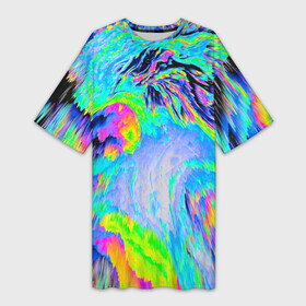 Платье-футболка 3D с принтом ААА+ яркий узор в Курске,  |  | абстракция | дерзкие цвета | кислотные цвета | яркие цвета | яркий узор