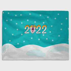 Плед 3D с принтом Надпись 2022 Новый год в Курске, 100% полиэстер | закругленные углы, все края обработаны. Ткань не мнется и не растягивается | 2022 | год тигра | новый год | новый год 2022 | символ года | тигр | тигренок | тигрица | тигры