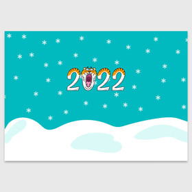 Поздравительная открытка с принтом Надпись 2022 Новый год в Курске, 100% бумага | плотность бумаги 280 г/м2, матовая, на обратной стороне линовка и место для марки
 | 2022 | год тигра | новый год | новый год 2022 | символ года | тигр | тигренок | тигрица | тигры