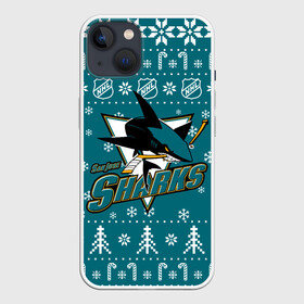 Чехол для iPhone 13 с принтом Сан Хосе Шаркс Новогодний в Курске,  |  | 2021 | 2022 | christmas | hockey | merry christmas | new year | nhl | san jose | san jose sharks | sharks | snow | usa | winter | зима | новогодний | новогодняя | новый год | нхл | рож | рождество | сан хосе | санхосе | санхосе шаркс | снег