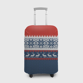 Чехол для чемодана 3D с принтом НОВОГОДНИЙ УЗОР С ОЛЕНЯМИ в Курске, 86% полиэфир, 14% спандекс | двустороннее нанесение принта, прорези для ручек и колес | background | christmas | deer | holiday | knitted pattern | new year | pattern | snowflakes | texture | вязаный узор | новый год | олени | паттерн | праздник | рождество | снежинки | текстура | узор | фон
