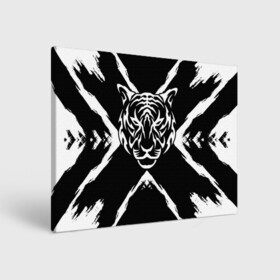 Холст прямоугольный с принтом Tiger Black & White Черно-белый Тигр в Курске, 100% ПВХ |  | Тематика изображения на принте: cat | tiger | год тигра | зверь | кошка | символ года | тигр | хищник