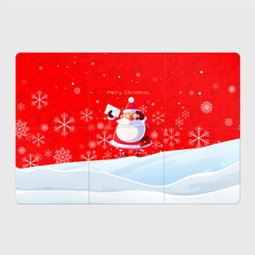 Магнитный плакат 3Х2 с принтом Дед Мороз с подарочным конвертом в Курске, Полимерный материал с магнитным слоем | 6 деталей размером 9*9 см | Тематика изображения на принте: 2022 | merry christmas | год тигра | дед мороз | зима близко | мороз | нг | новогодний | новогодний тигр | новогодняя символика | новый год | новый год 2022 | рождество | символ 2022 года | снег | снежинки | тигр