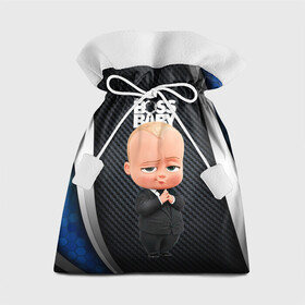 Подарочный 3D мешок с принтом BOSS black blue в Курске, 100% полиэстер | Размер: 29*39 см | Тематика изображения на принте: baby | boss | boss baby | босс | босс молокосос | маленький босс | малыш | мальчик | молокосос | ребенок